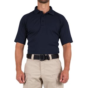 Short Sleeve Performance Navy Polyester Polo