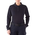 Wmns L / S Nvy Cttn Polo w / o Pkt, XSmall