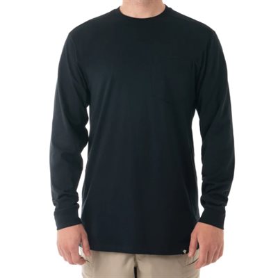 Mens Tactix L / S Nvy Cttn Tee W / PKT, 2XLarge