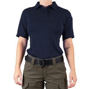 Women's Short Sleeve Performance Navy Cotton Polo